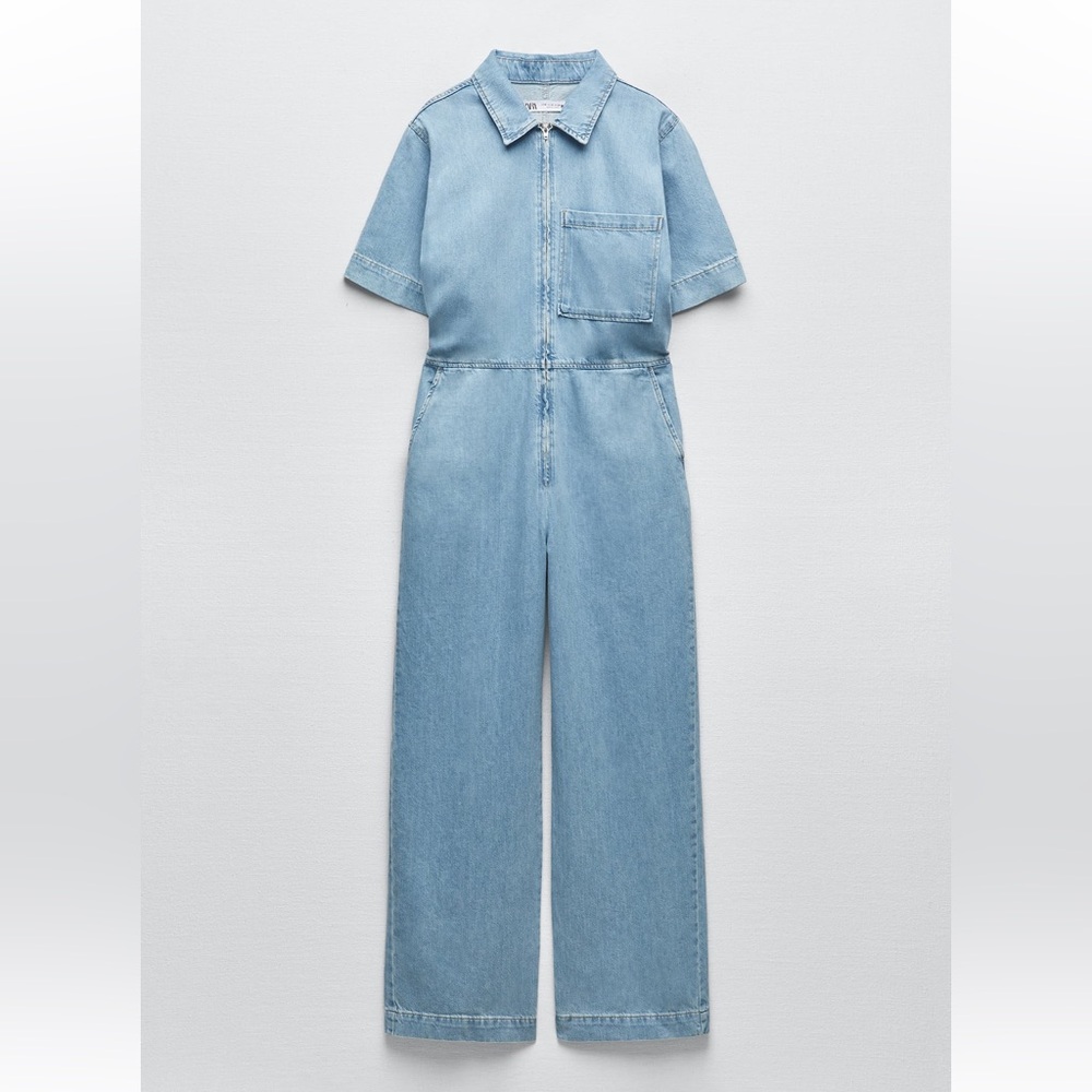 NWOT FULL LENGTH ZIPPER DENIM JUMPSUIT